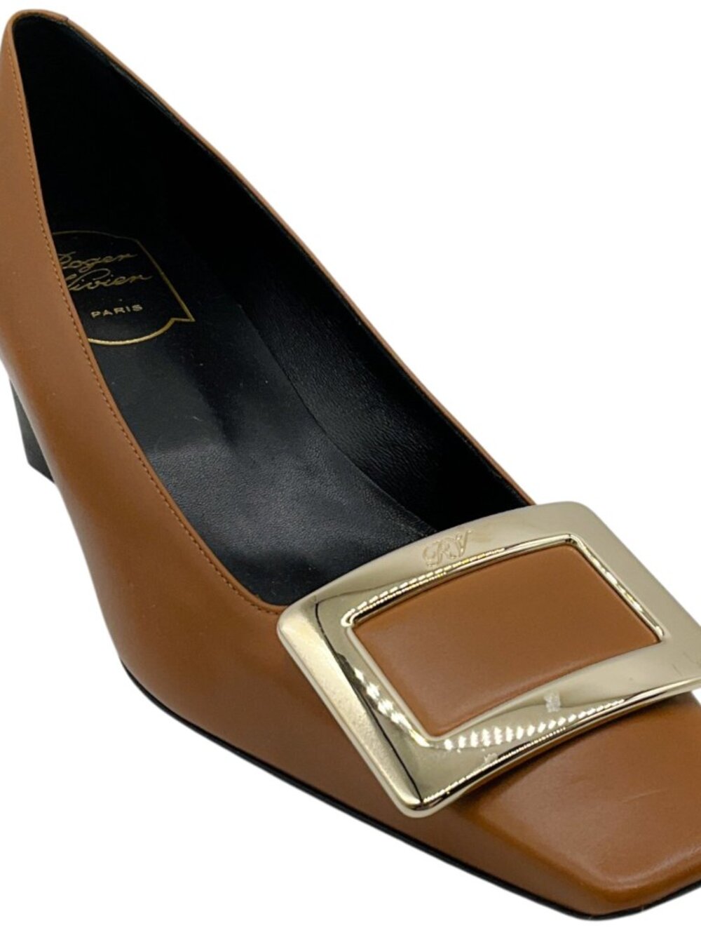 Roger Vivier Brown Leather Belle Vivier Pumps